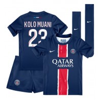 Paris Saint-Germain Randal Kolo Muani #23 Hjemmedraktsett Barn 2024-25 Kortermet (+ Korte bukser)